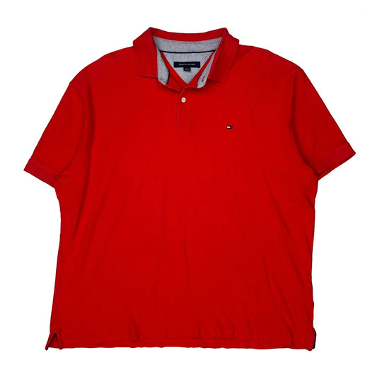 Tommy Hilfiger Polo Shirt - Large Red Cotton