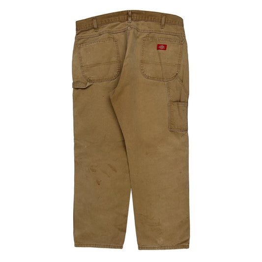 Dickies Double Knee Carpenter Trousers - 36W 30L Brown Cotton