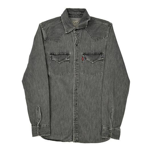 Levis Denim Shirt - Small Grey Cotton