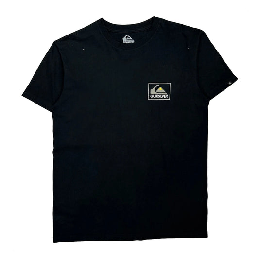 Quiksilver T-Shirt - Large Black Cotton