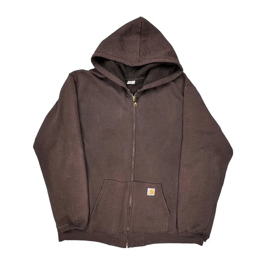 Carhartt Hoodie - 2XL Brown Cotton Blend