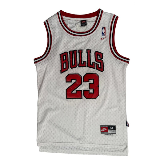 Chicago Bulls Nike #23 Michael Jordan Jersey - Medium White Polyester