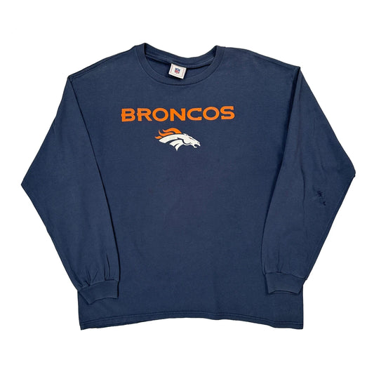 Broncos Nfl Long Sleeve T-Shirt - XL Blue Cotton