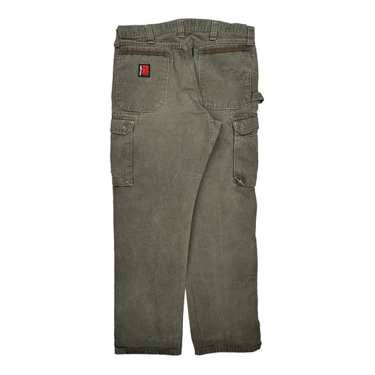 Wrangler Double Knee Cargo Trousers - 34W 32L Grey Cotton
