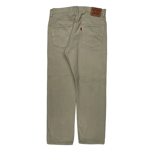 Levis 505 Jeans - 32W 30L Beige Cotton