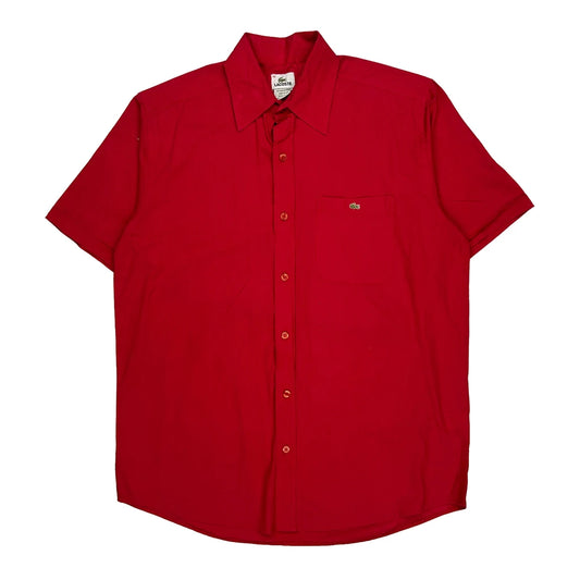 Lacoste Short Sleeve Shirt - Medium Red Cotton