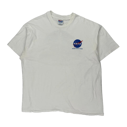 Nasa Hanes Graphic T-Shirt - 2XL White Cotton
