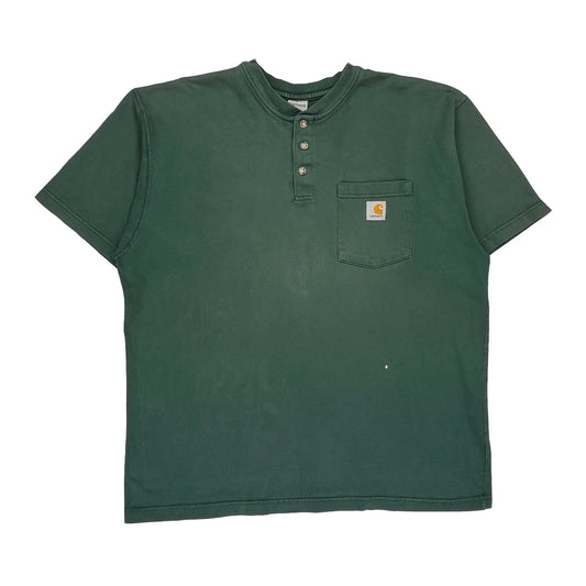 Carhartt T-Shirt - Large Green Cotton
