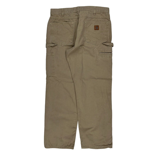 Carhartt Carpenter Trousers - 33W 30L Beige Cotton