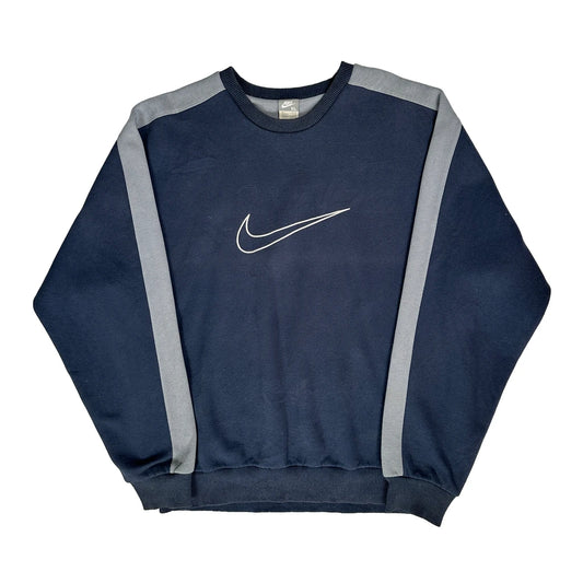 Nike Centre Logo Two Tone Sweatshirt - XL Navy Cotton