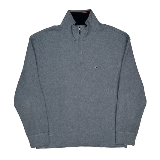 Tommy Hilfiger 1/4 Zip - Medium Grey Cotton