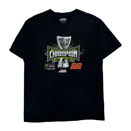 Joey Logano Team Penske Nascar T-Shirt - Large Black Cotton