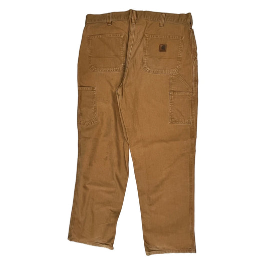 Workwear Carhartt Double Knee Carpenter Trousers - 38W 31L Brown Cotton