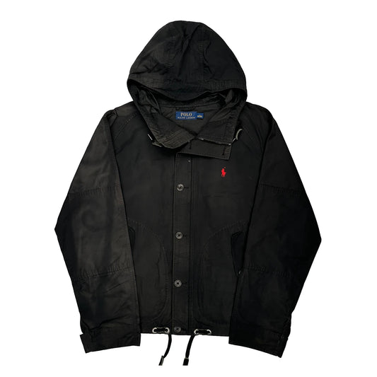 Vintage Polo By Ralph Lauren Windbreaker - Large Black Polyester