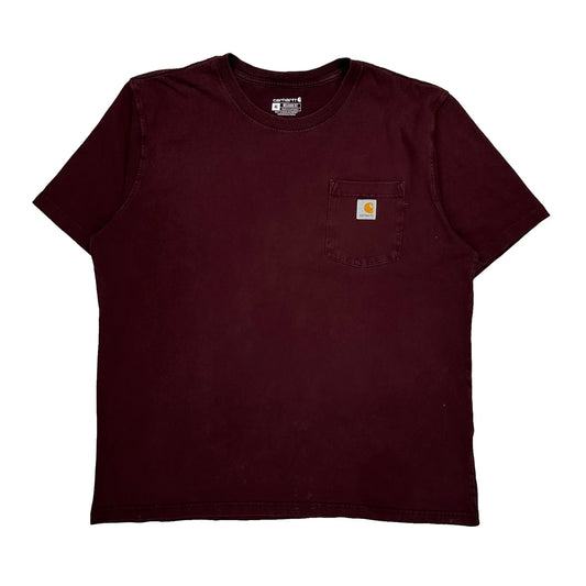 Carhartt T-Shirt - XL Burgundy Cotton