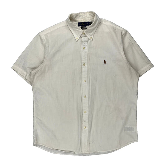 Ralph Lauren Short Sleeve Shirt - Large White Cotton