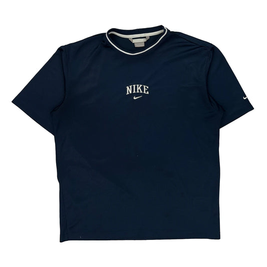 Nike T-Shirt - Large Navy Polyester