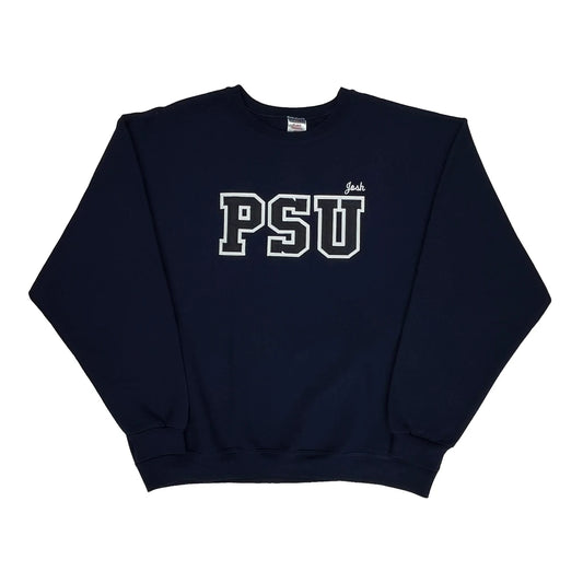 Psu Jerzees College Sweatshirt - XL Navy Cotton Blend