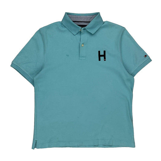 Custom Fit Tommy Hilfiger Polo Shirt - Small Blue Cotton