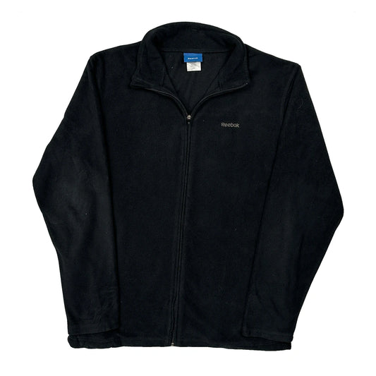 Reebok Fleece Jacket - Large Black Polyester