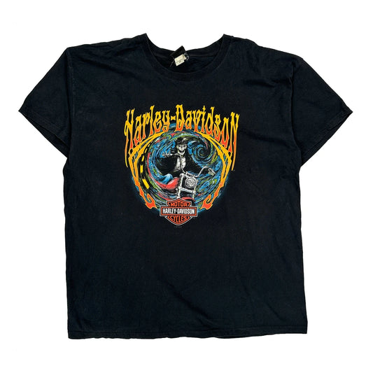 Woodstock Harley Davidson Graphic T-Shirt - 2XL Black Cotton