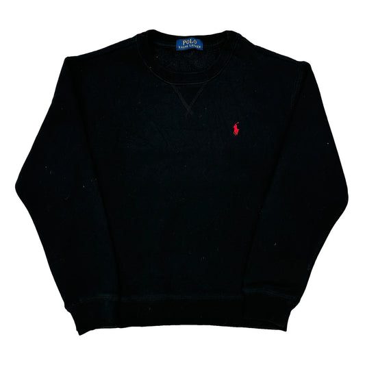 Vintage Age 12-13 Polo By Ralph Lauren Sweatshirt - Large Black Cotton