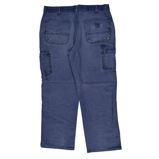 Carhartt Carpenter Trousers - 34W 29L Blue Cotton Blend