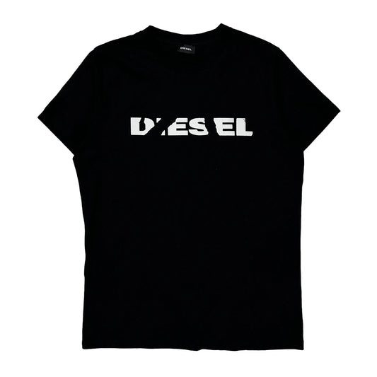 Diesel Spellout T-Shirt - Large Black Cotton