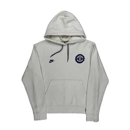 Vintage Manchester United Nike Football Hoodie - Medium White Cotton