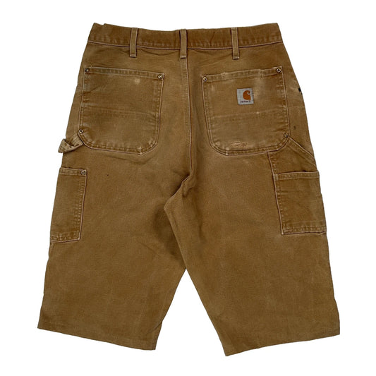 Carhartt Double Knee Carpenter Shorts - 34W 14L Brown Cotton