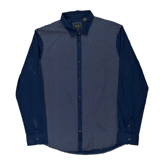 Armani Exchange Slim Shirt - 2XL Blue Cotton