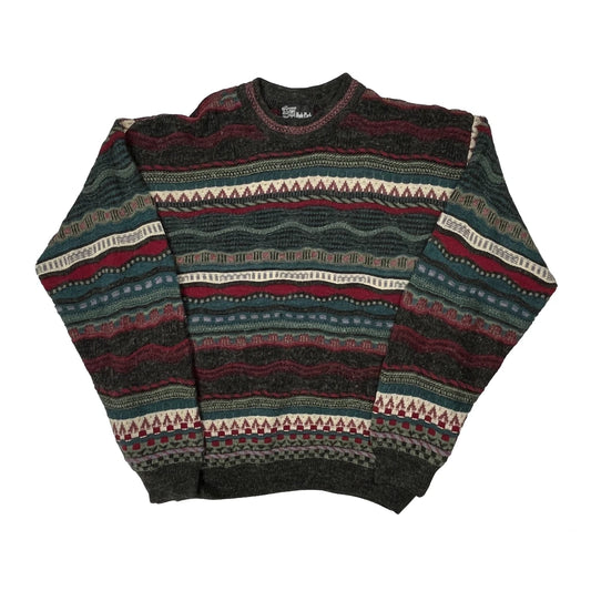 Hyde Park Striped Jumper - Large Multicoloured Wool Blend
