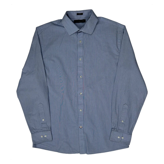 Vintage Tommy Hilfiger Slim Fit Shirt - Medium Blue Cotton