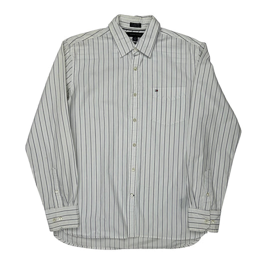 Tommy Hilfiger Striped Shirt - Medium White Cotton