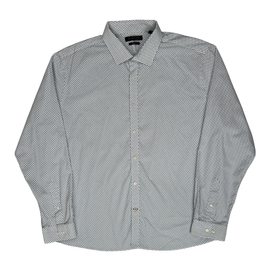 Tommy Hilfiger Slim Fit Patterned Shirt - 2XL White Cotton Blend