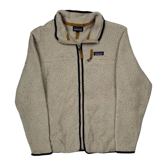 Patagonia Fleece Jacket - Large Cream Polyester