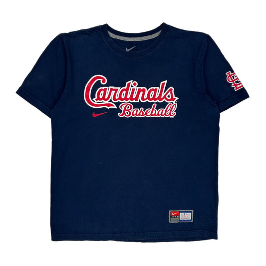 Cardinals Baseball Nike Graphic T-Shirt - Large Navy Cotton