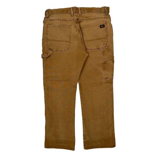 Dickies Carpenter Trousers - 34W 29L Brown Cotton