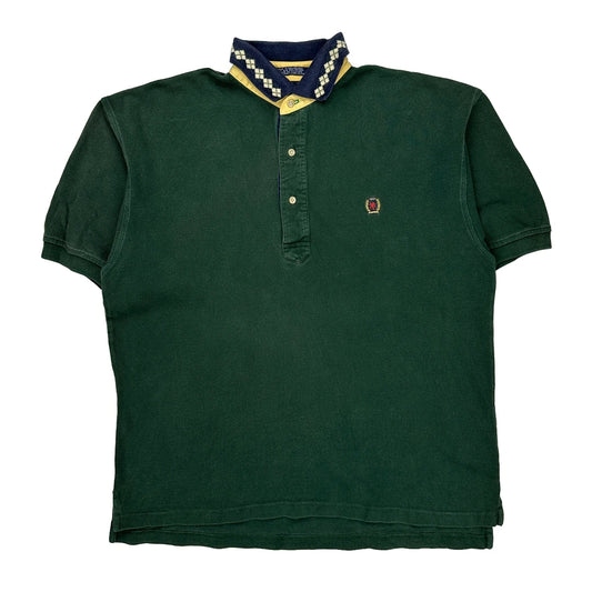 Tommy Hilfiger Argyle Polo Shirt - Medium Green Cotton