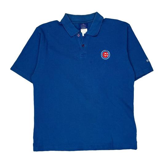 Chicago Cubs Reebok Mlb Polo Shirt - Medium Blue Cotton