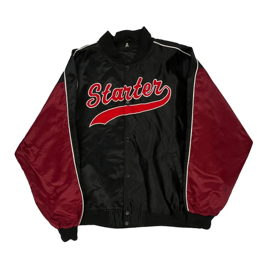 Starter Spellout Varsity Jacket - 2XL Black Polyester