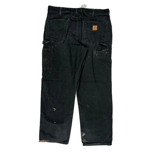 Carhartt Double Knee Carpenter Jeans - 36W 32L Black Cotton