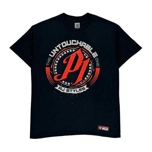 Aj Styles Wwe Graphic T-Shirt - Large Black Cotton