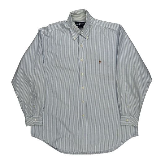 Ralph Lauren Striped Shirt - Large Blue Cotton