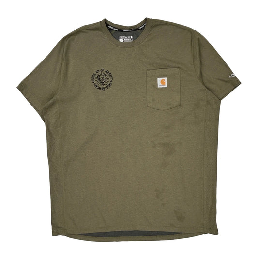 Carhartt Force Carhartt T-Shirt - XL Green Cotton