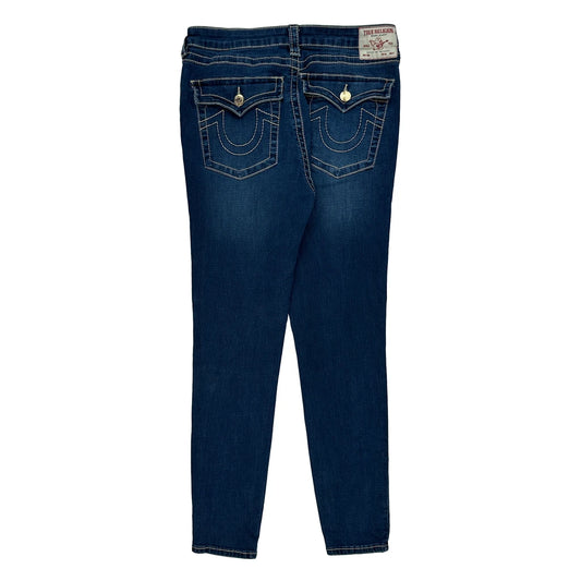 Halle Hi-Rise Super Skinny True Religion Skinny Jeans - 30W US 6 Blue Cotton Blend
