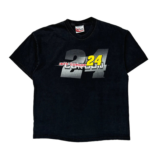 Vintage Jeff Gordon Chase Authentics Nascar T-Shirt - Large Black Cotton