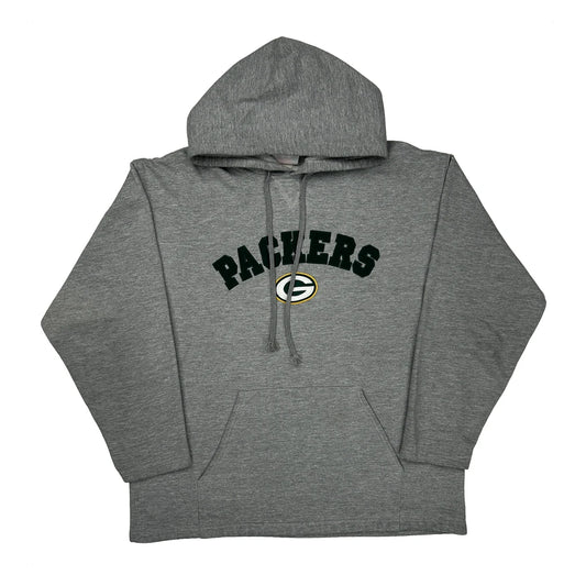 Vintage Packers Nfl Football Hoodie - Medium Grey Cotton Blend