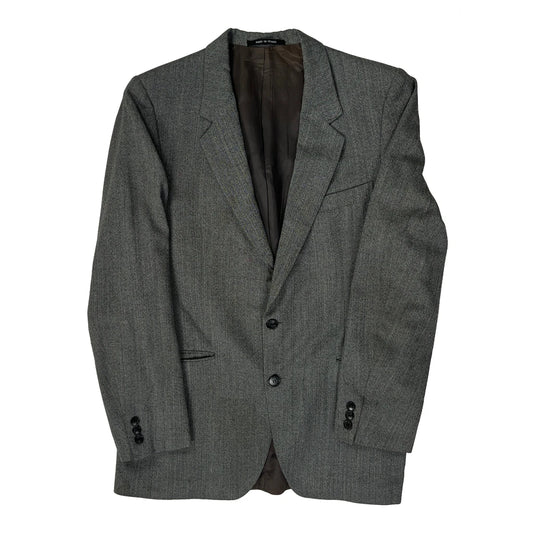 Yves Saint Laurent Herringbone Twill Blazer - Medium Grey Wool