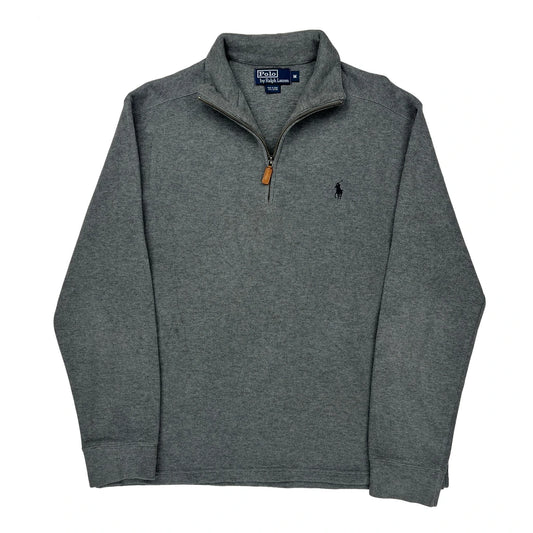 Vintage Polo By Ralph Lauren 1/4 Zip - Medium Gray Cotton
